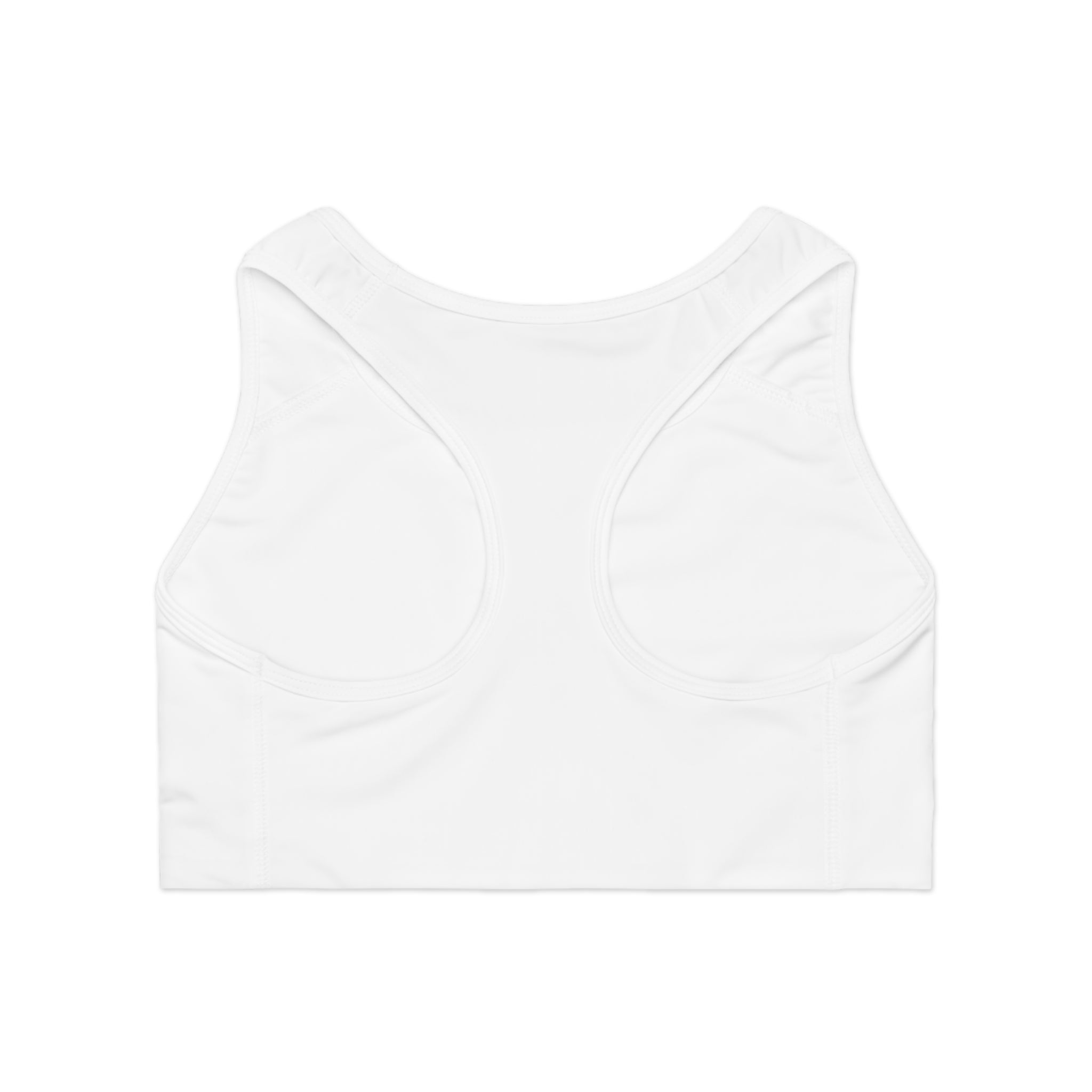 Sports Bra — White Minimal 'DoISwole' Athletic Crop Top