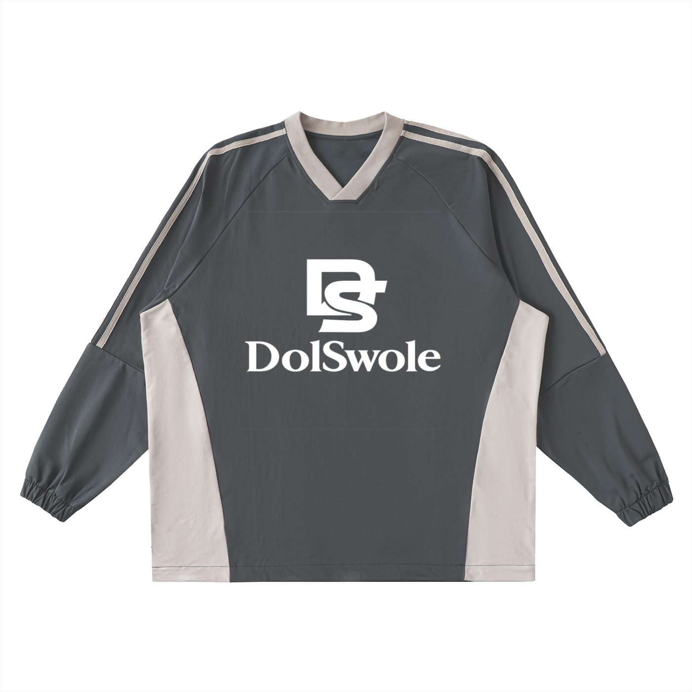 Color-Block V-Neck Long-Sleeve T-Shirt