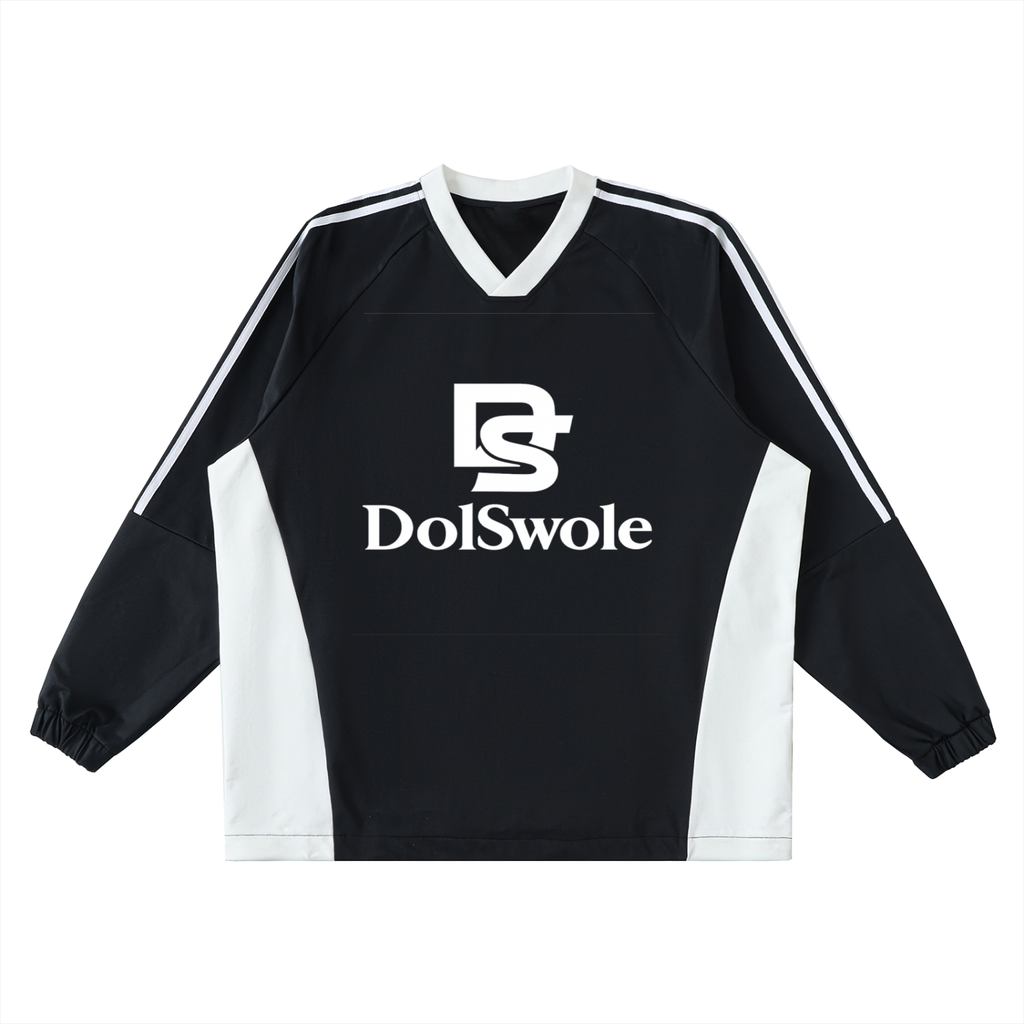 Color-Block V-Neck Long-Sleeve T-Shirt