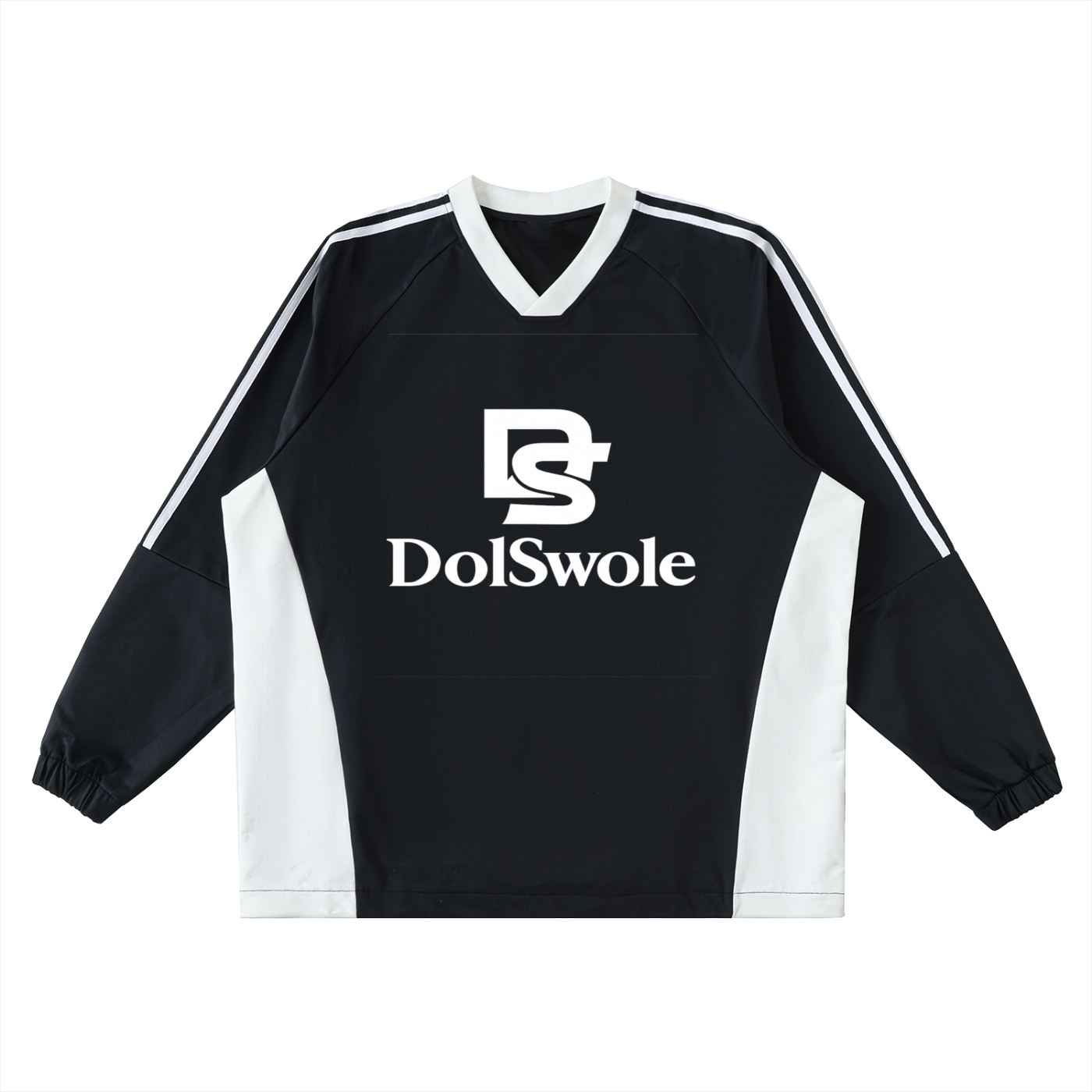 Color-Block V-Neck Long-Sleeve T-Shirt