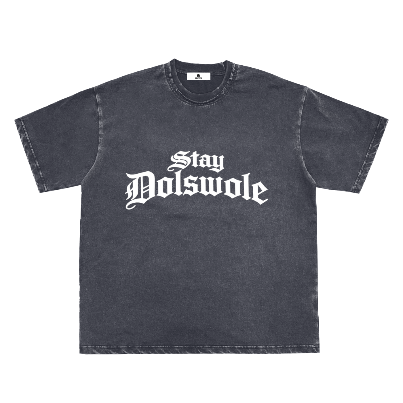 Snow Washed Raw-Edge Neckline T-Shirt