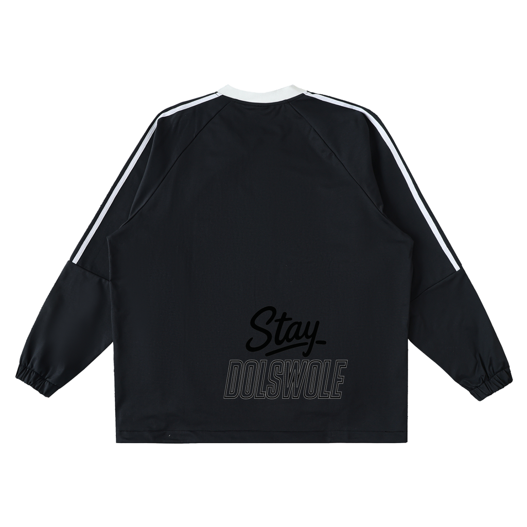 Color-Block V-Neck Long-Sleeve T-Shirt