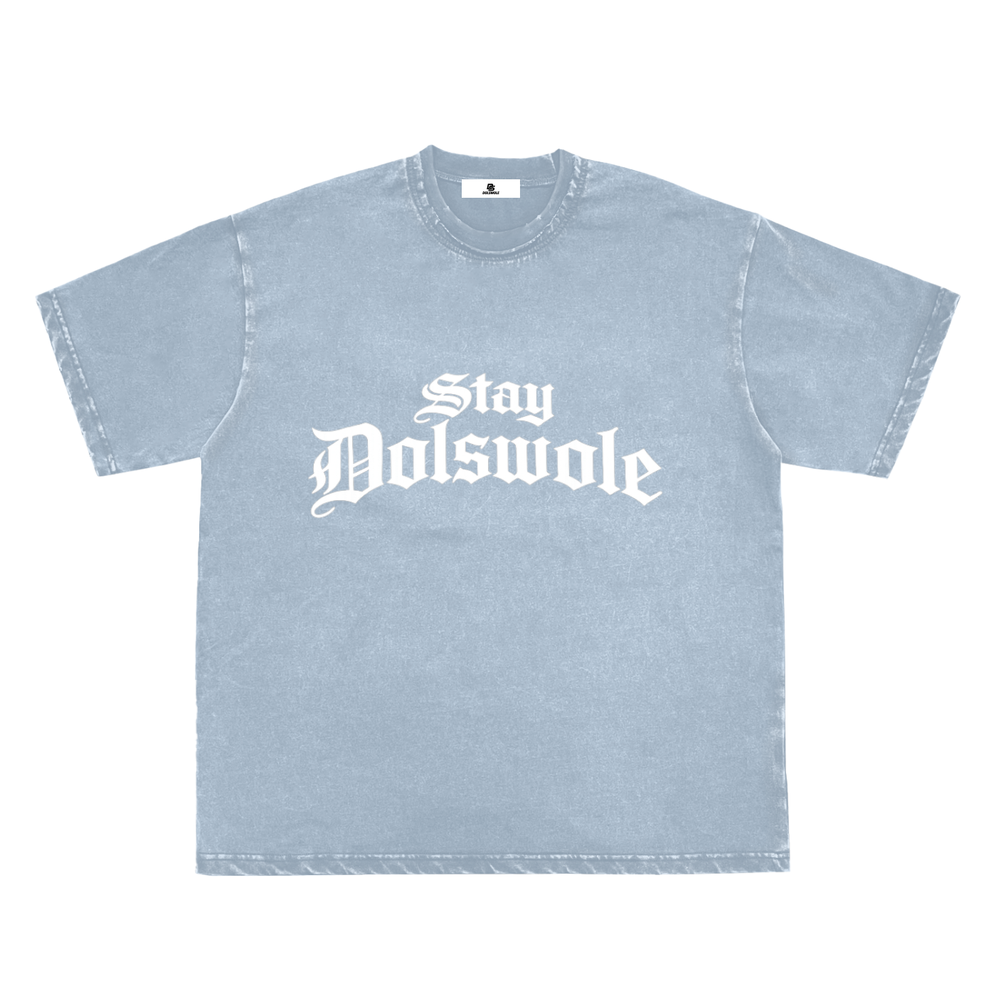 Snow Washed Raw-Edge Neckline T-Shirt