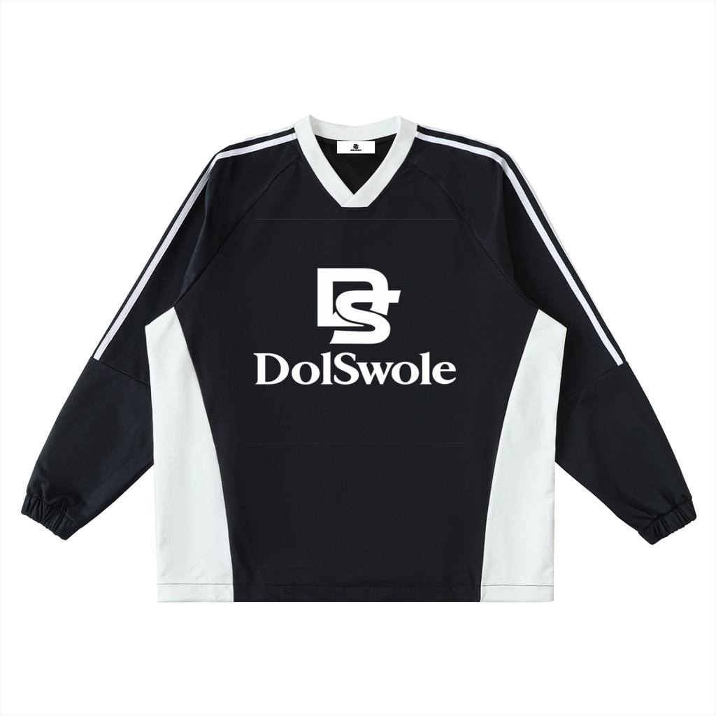 Color-Block V-Neck Long-Sleeve T-Shirt