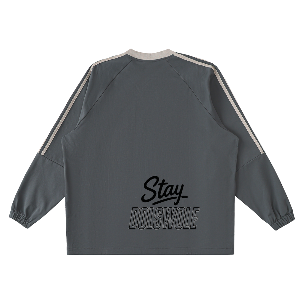 Color-Block V-Neck Long-Sleeve T-Shirt