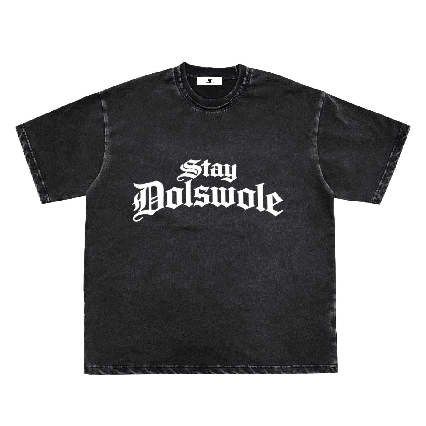 Snow Washed Raw-Edge Neckline T-Shirt