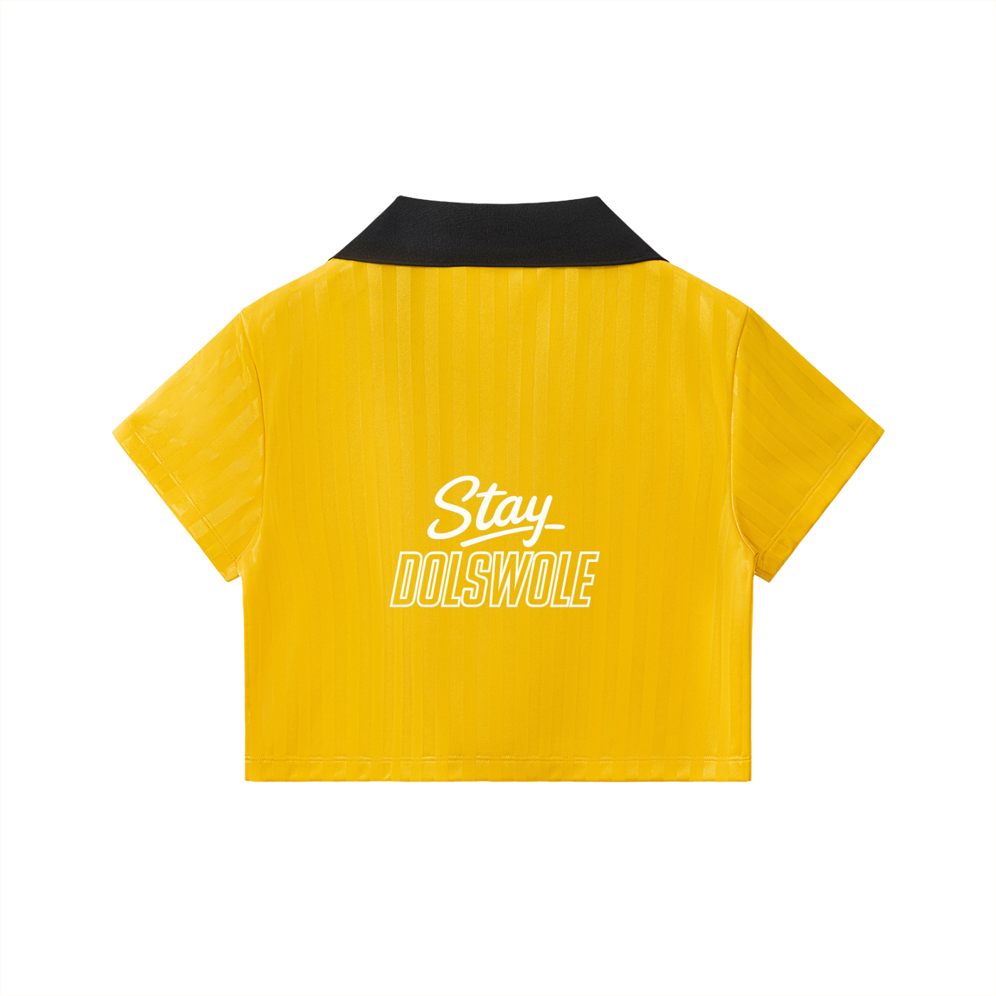 Contrast Collar Striped Cropped Jersey