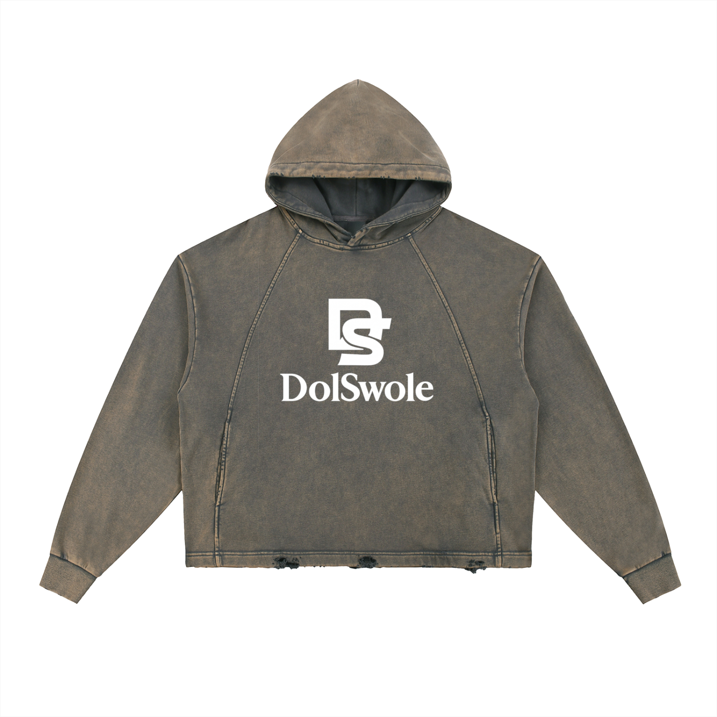 Vintage Washed Frayed-Hem Hoodie