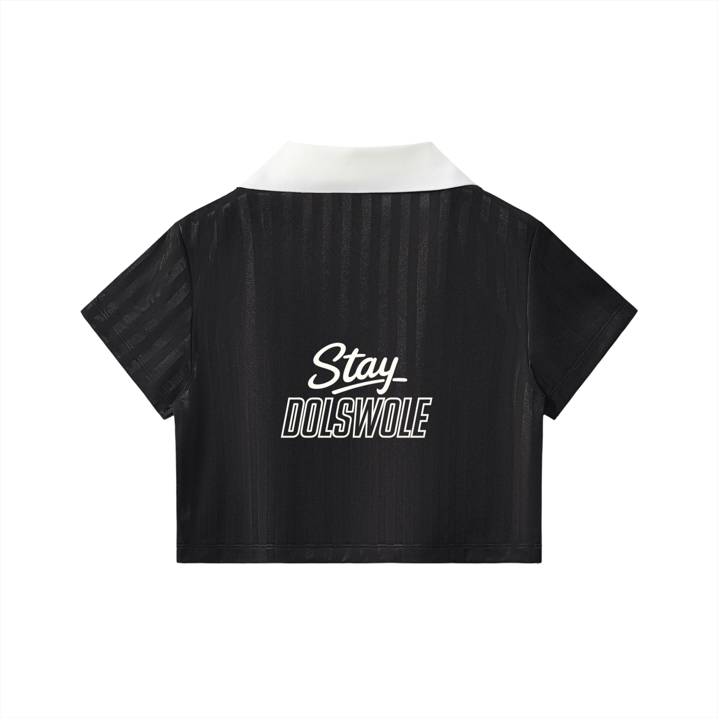 Contrast Collar Striped Cropped Jersey