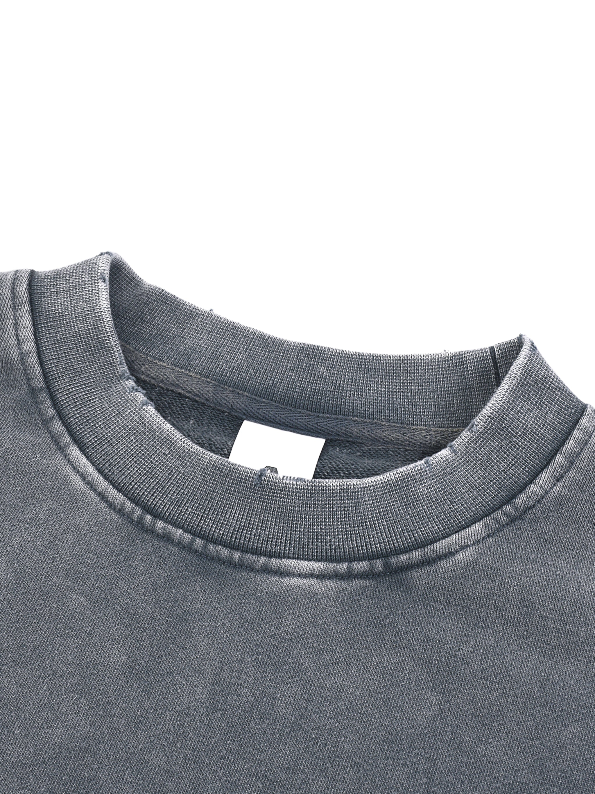 Snow Washed Raw Edge Cropped Sweatshirt